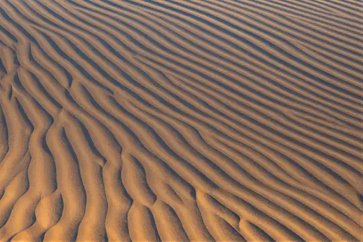 Desert Landscape with Ripple Sand Patterns aerial view