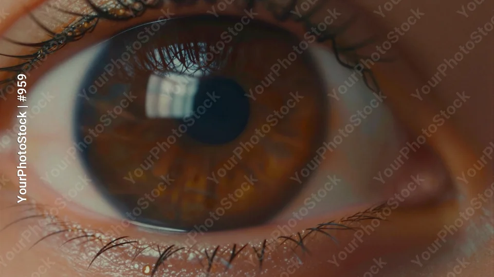 Close-up of a person's eye with detailed iris and pupil