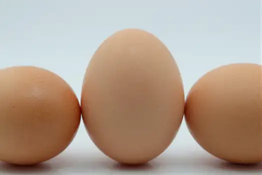 Three Different Sized Light Brown Eggs Arranged Triangularly