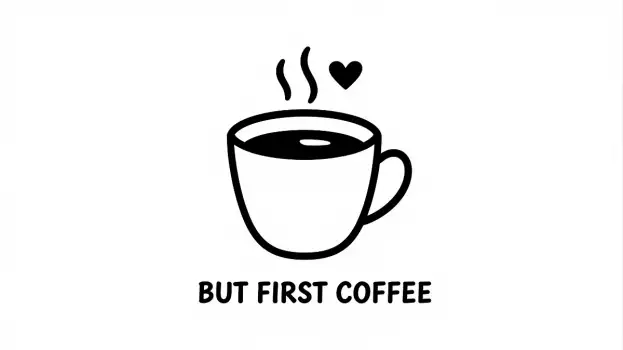 Coffee Cup with Heart and Text