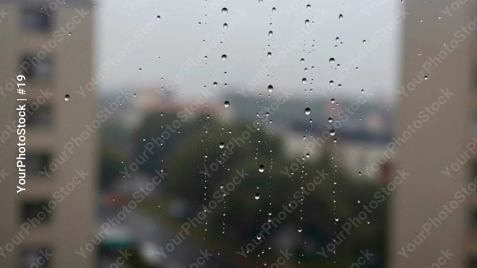 Raindrops on Glass Window