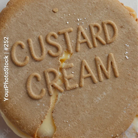 Custard Cream Cake Close-Up frosting sprinkles