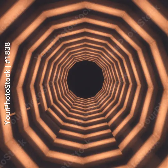 Hexagonal Structure with Black Hole Center tunnel