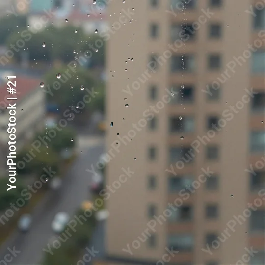 Raindrop Blur Window Cityscape