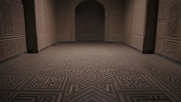 Old Room with High Ceiling and Arched Entrance