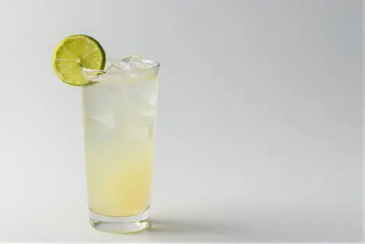 Tall Glass Filled with Yellow Lemonade cocktail
