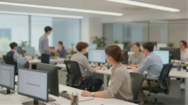 Blurred Professional Office Space with Presentation modern