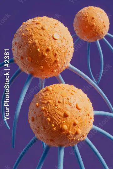 Three Orange Spheres in Triangular Formation textured