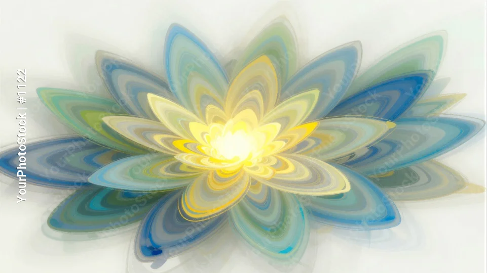 Bright Yellow Flower with Blue Petals digital art