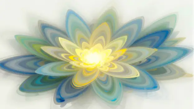 Bright Yellow Flower with Blue Petals digital art