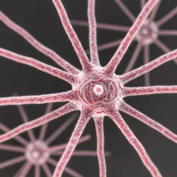 Close-up of Radial Neurons with Unique Shapes