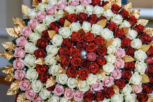 Luxurious Pink and White Rose Arrangement luxury flowers