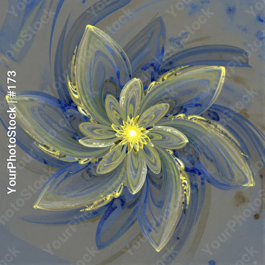 Lotus Flower Digital Art symmetrical petals light blue