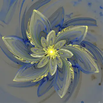 Lotus Flower Digital Art symmetrical petals light blue