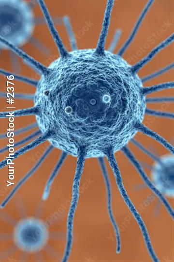 3D rendering of viral structure with interconnected lines