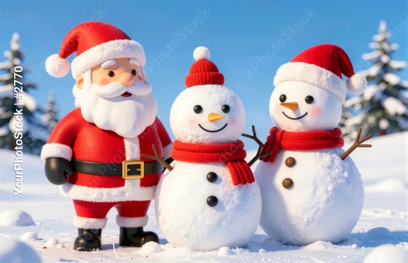 Santa Claus and Snowmen  christmas characters
