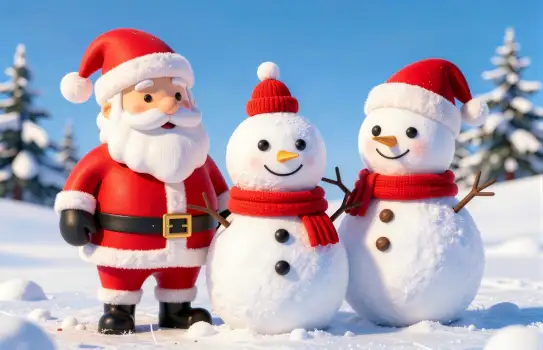 Santa Claus and Snowmen  christmas characters