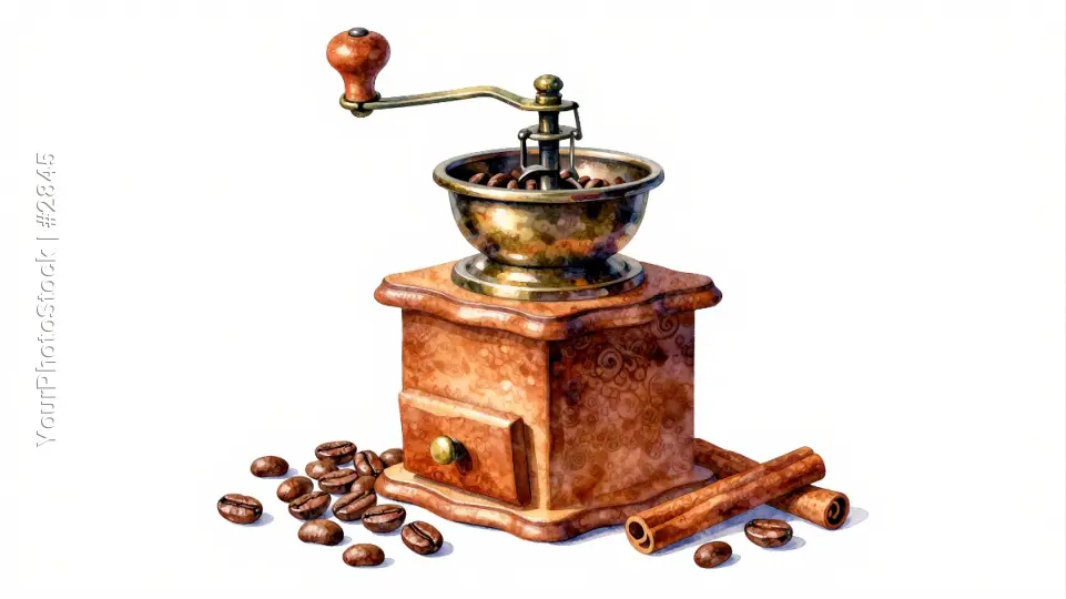 Coffee Grinder with Coffee Beans vintage