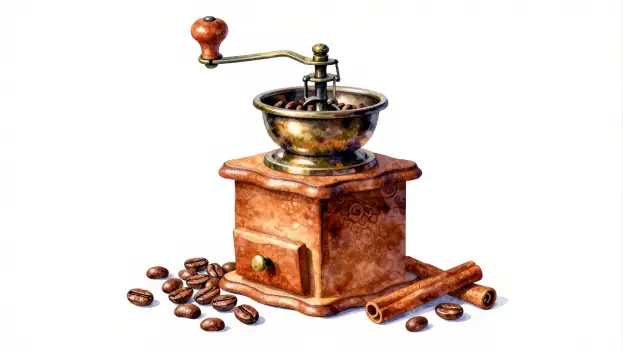 Coffee Grinder with Coffee Beans vintage