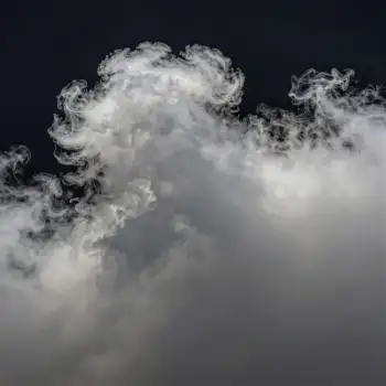 White Smoke Swirling Upward in Mysterious Cloud