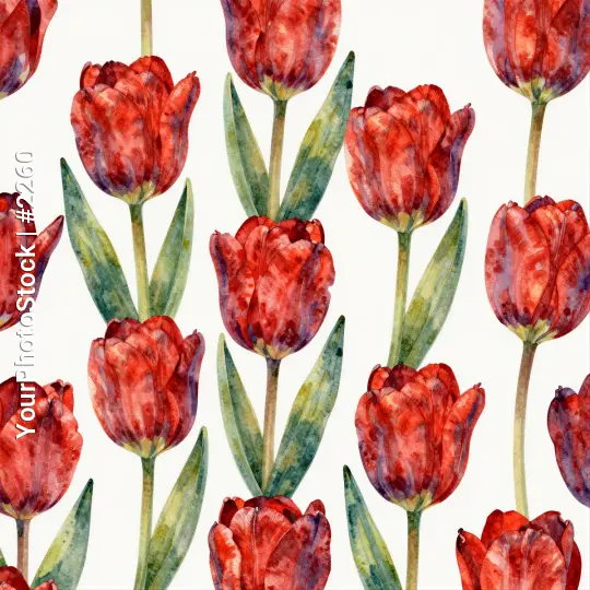 Red Tulips Pattern White Background tulip pattern