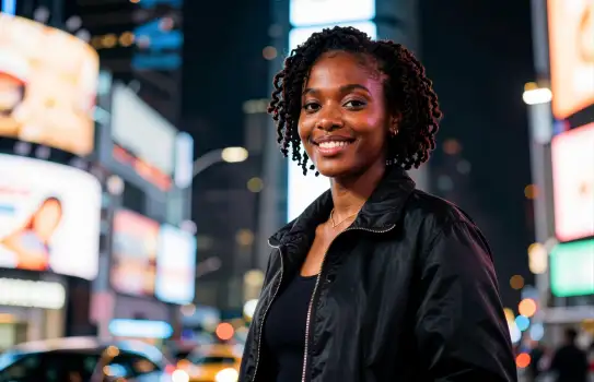 Young Woman Portrait in Urban Street Setting
