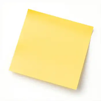 Sturdy Yellow Paper on White Background smooth texture Sticky Note