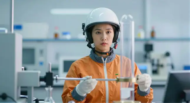 Young Woman in Lab Working on Test Tube scientist