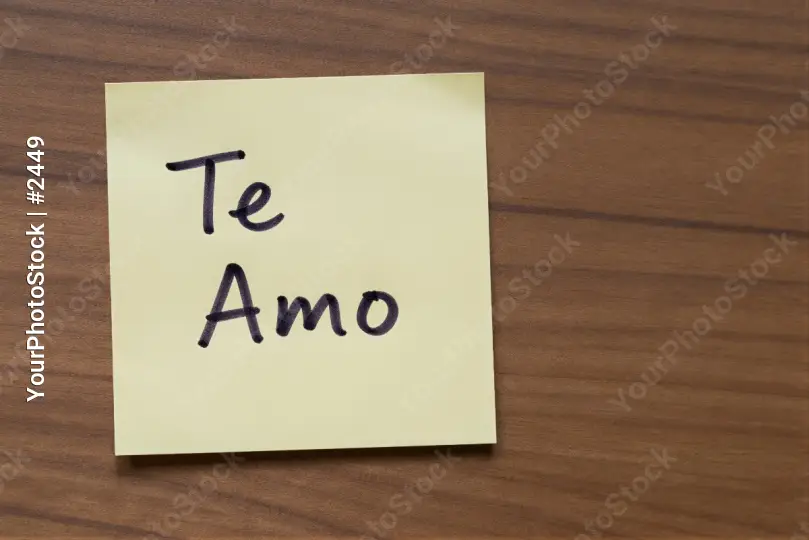 Love Note on Wood sticky note te amo cursive writing