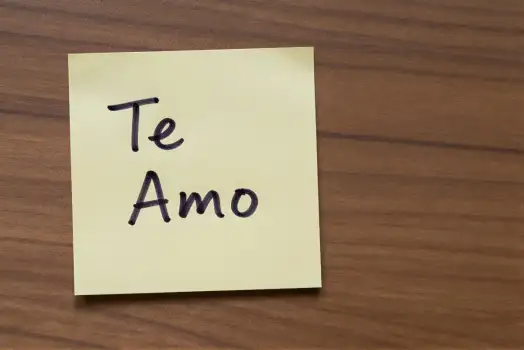 Love Note on Wood sticky note te amo cursive writing