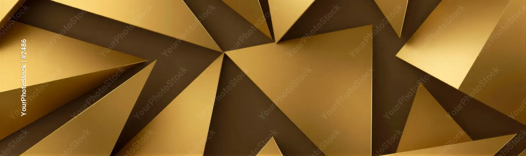 Golden Triangular Geometric Background depth dimension
