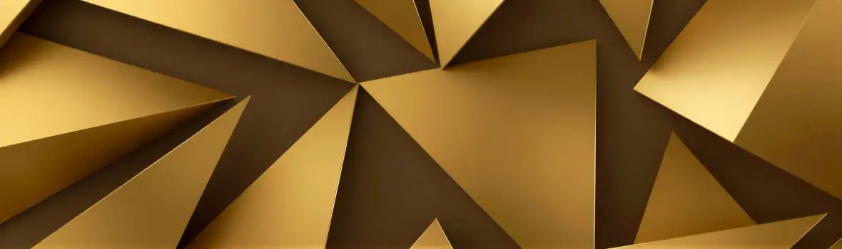 Golden Triangular Geometric Background depth dimension