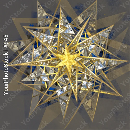 Gold Star Design Digital Art geometric pattern