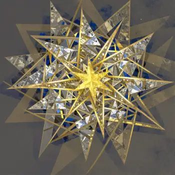 Gold Star Design Digital Art geometric pattern