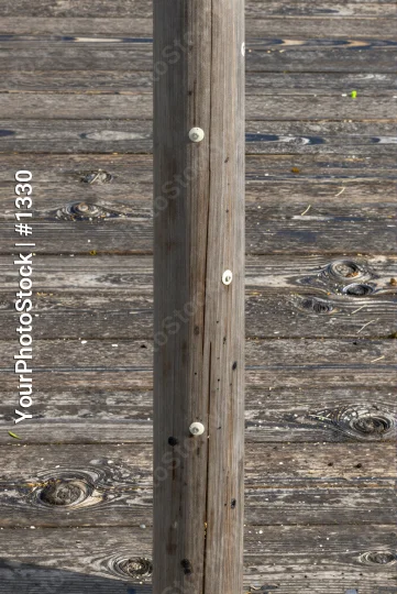 Rustic Wooden Pole with Screws weathered cracked
