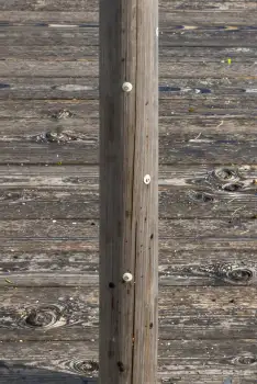 Rustic Wooden Pole with Screws weathered cracked