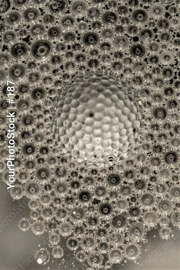 Black and White Spherical Object with Interconnected Circles bubbles