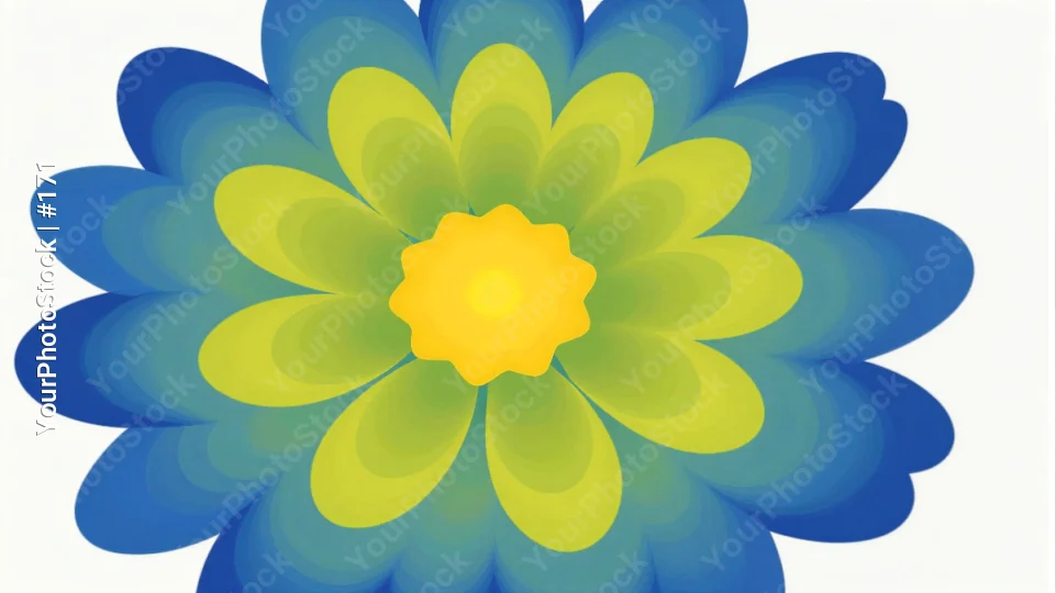Symmetrical Flower Illustration with Colorful Petals