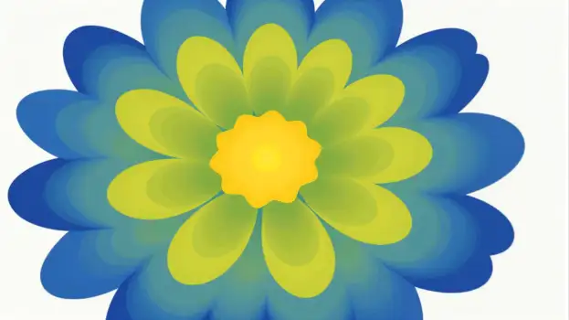 Symmetrical Flower Illustration with Colorful Petals