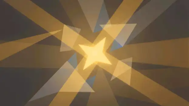 Abstract Star Background with Yellow and Blue Triangles