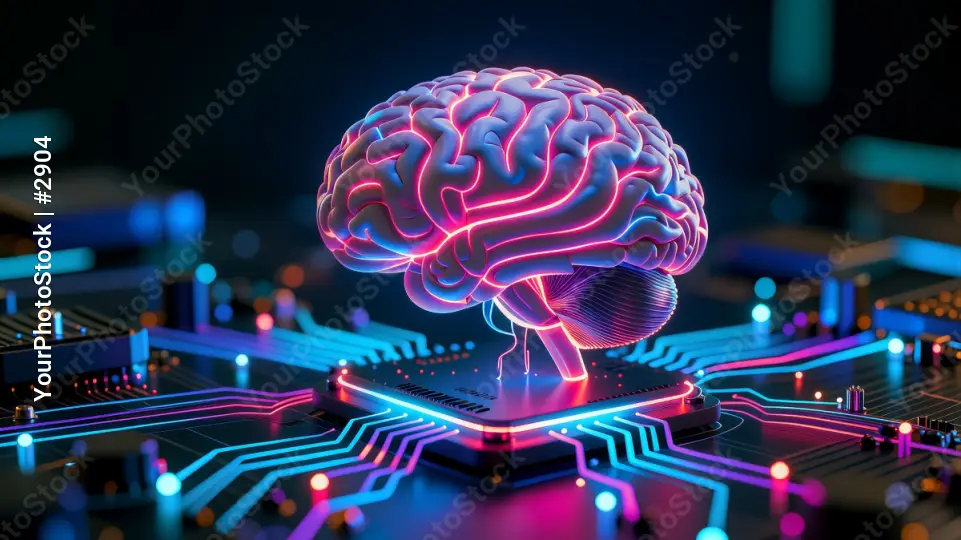 Neural Network Brain on Circuit Board AI
