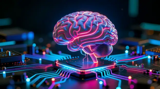 Neural Network Brain on Circuit Board AI