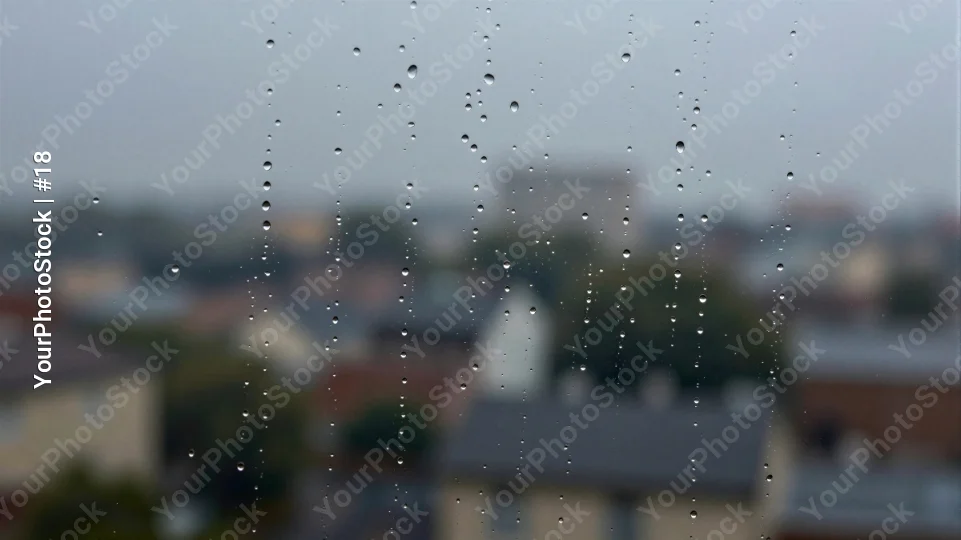 Raindrops on Glass Exterior