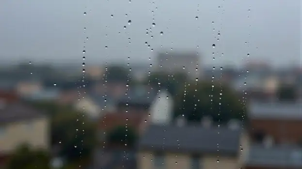 Raindrops on Glass Exterior