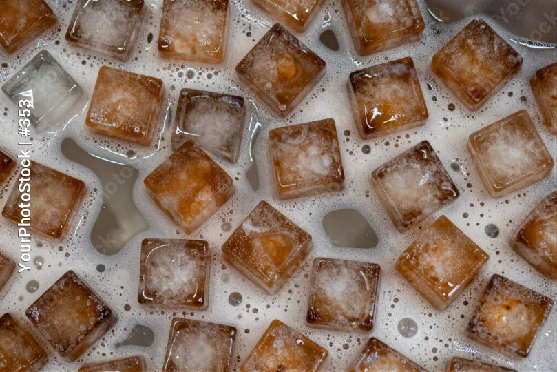 Close-Up Ice Cube Tray Grid ice cubes arrangement