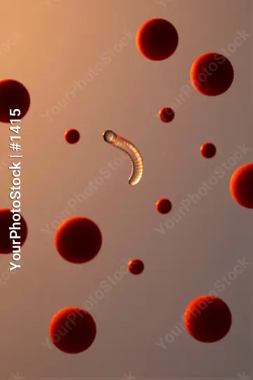 Floating Red Spheres with Worm-Like Structure