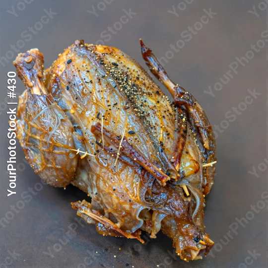 Roasted Chicken on Plate whole chicken golden brown