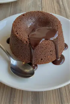 Moist Chocolate Cake on Plate dark chocolate serving