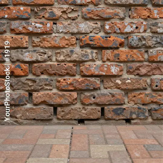 Weathered Brick Wall Close-Up mortar old horizontal pattern