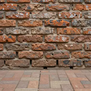 Weathered Brick Wall Close-Up mortar old horizontal pattern